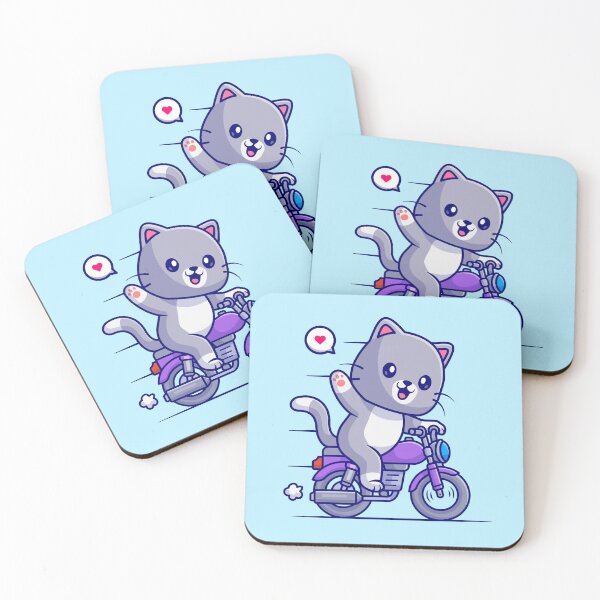 Item preview, Whiskered Rider: Cute Cat Riding Motorcycle Cartoon Vector Icon Illustration designed and sold by hjian8219.