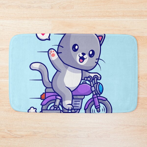 Item preview, Whiskered Rider: Cute Cat Riding Motorcycle Cartoon Vector Icon Illustration designed and sold by hjian8219.
