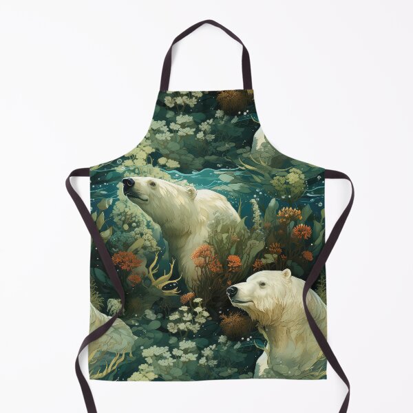 Item preview, Polar bear Seamless Pattern illustration inspired by William Morris 3 designed and sold by The Willow Of Rain City.