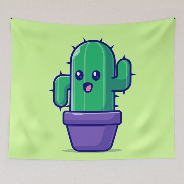 Item preview, Adorable Cactus Companion: Cute Cactus in Pot Cartoon Vector Icon Illustration designed and sold by hjian8219.