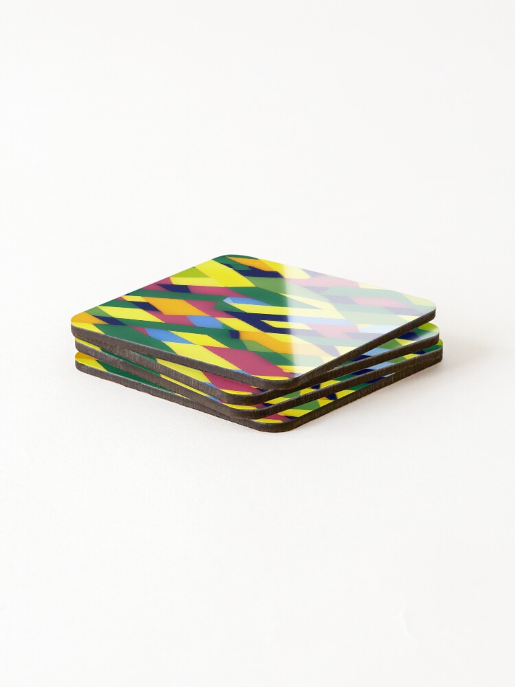 Thumbnail 4 of 5, Coasters (Set of 4), Abstract Colorful Ribbon Pattern designed and sold by calibrit.