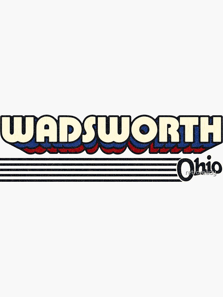 "Wadsworth, Ohio Retro Stripes" Sticker for Sale by retroready
