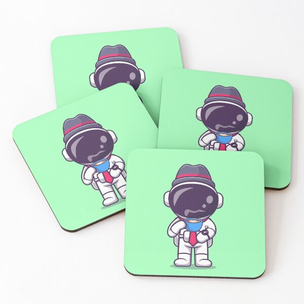 Item preview, Cosmic Coffee Break: Cute Astronaut Businessman Drinking Hot Coffee Cartoon Vector Icon Illustration designed and sold by hjian8219.