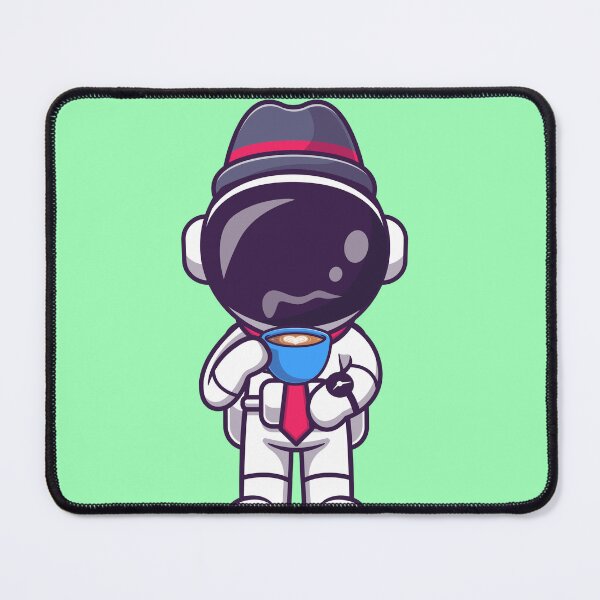Item preview, Cosmic Coffee Break: Cute Astronaut Businessman Drinking Hot Coffee Cartoon Vector Icon Illustration designed and sold by hjian8219.