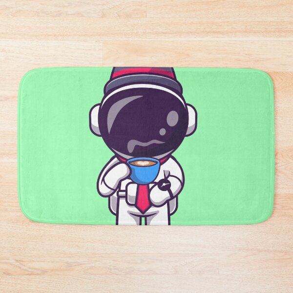 Item preview, Cosmic Coffee Break: Cute Astronaut Businessman Drinking Hot Coffee Cartoon Vector Icon Illustration designed and sold by hjian8219.