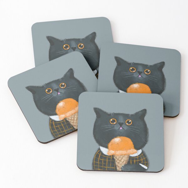 Item preview, Cat With Pumpkin Ice Cream designed and sold by KilkennyCat Art.