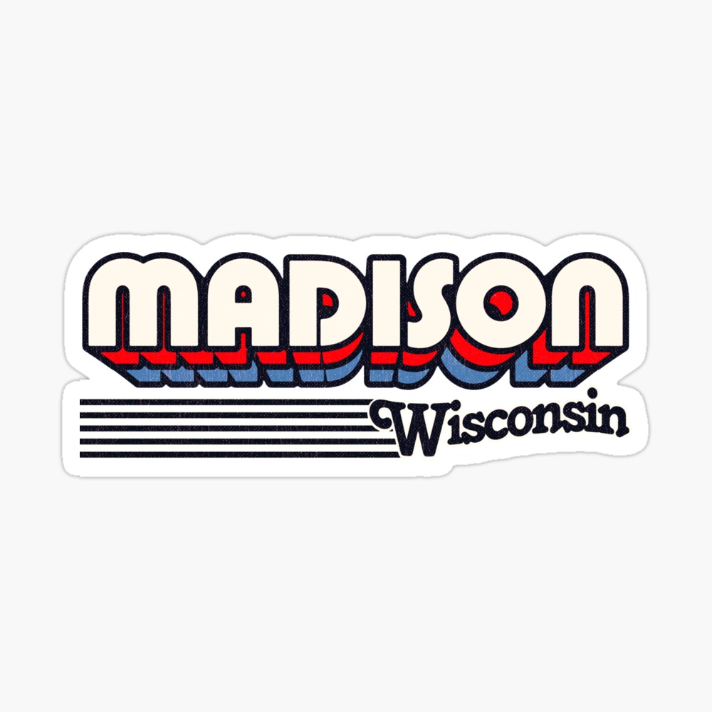 Madison, Wisconsin | Retro Stripes Sticker