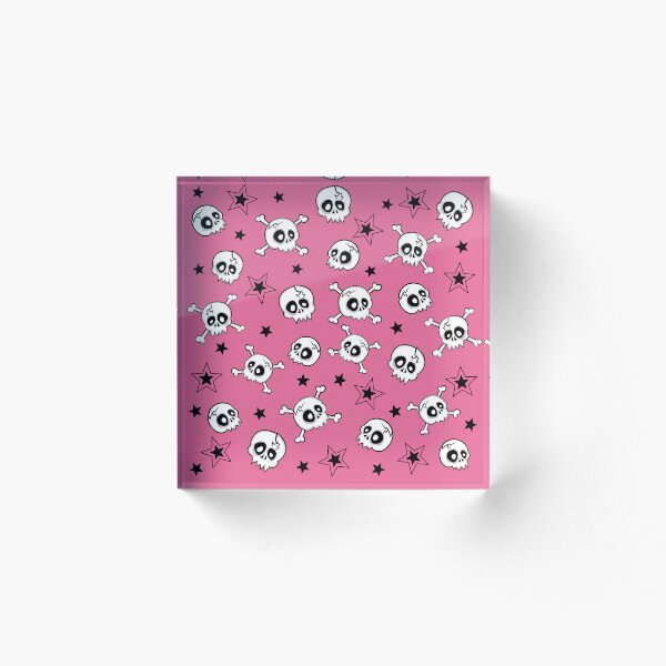 Item preview, Pink Halloween skulls and stars pattern designed and sold by MLD112.