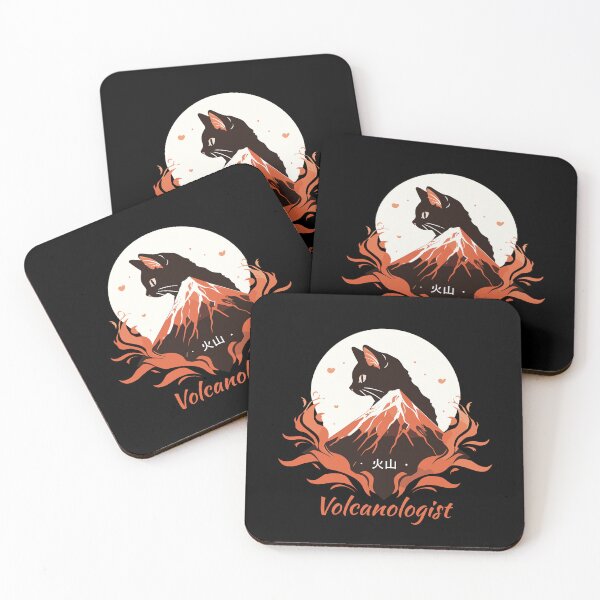 Item preview, Volcanologist Black Cat With Fire Mountain designed and sold by SweetClicks123.