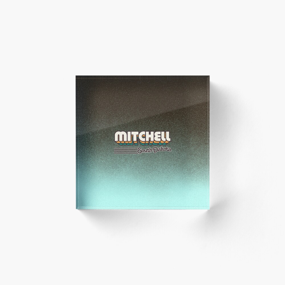 Mitchell, South Dakota | Retro Stripes Acrylic Block