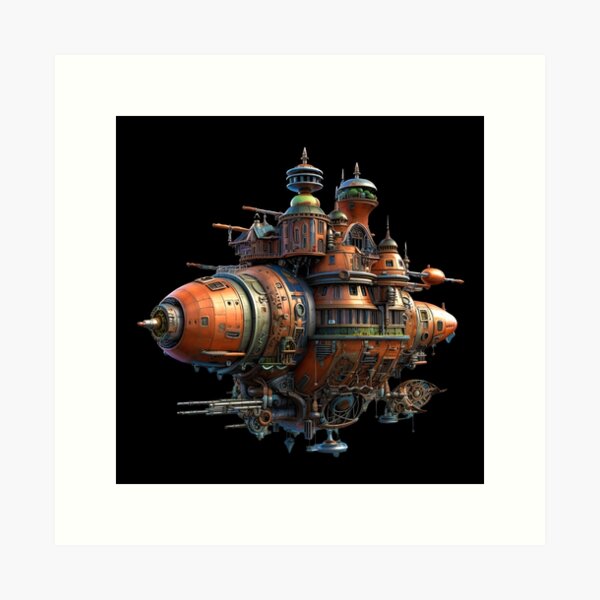 Item preview, Vintage Medieval Barocco Spaceship Surrealism Aesthetic design designed and sold by MarikoDesignArt.