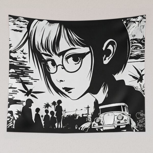 Item preview, Anime Girl Black and White designed and sold by Lamarcy.