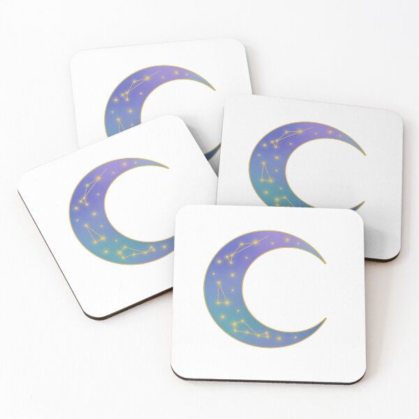 Item preview, Moon Star Constellation Watercolor designed and sold by Saltycurrent1.