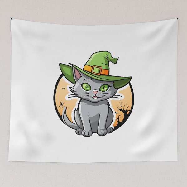 Item preview, Helloween Cat Green Hat designed and sold by KeepDream.