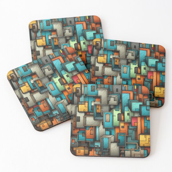 Item preview, abstract rectangles of all colors designed and sold by DanieWoods.