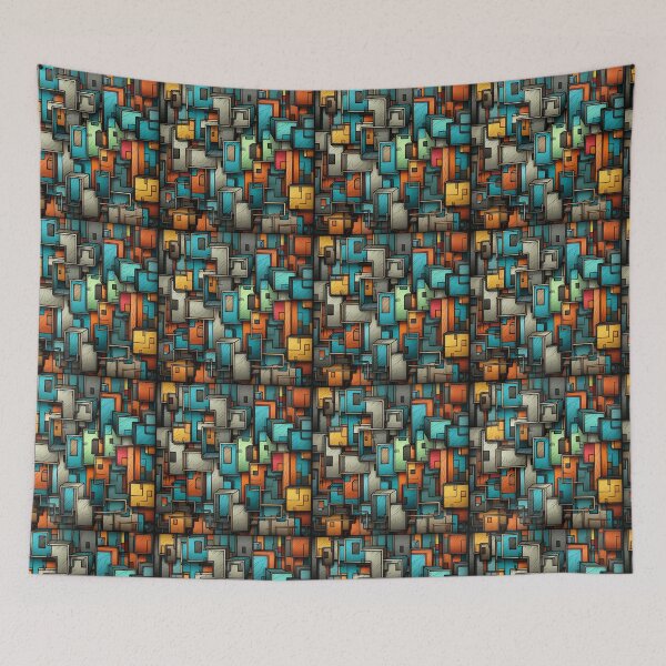 Item preview, abstract rectangles of all colors designed and sold by DanieWoods.