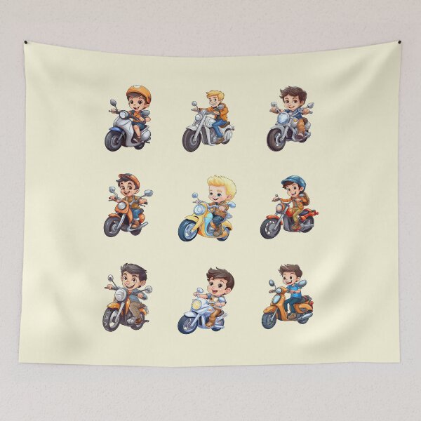 Item preview, Boys Riding Motorcycles and Scooters (set1) designed and sold by TheTrendsDesk.