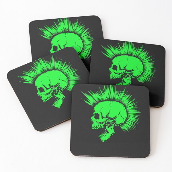 Item preview, Fluo Green Punk Skull with Mohawk  designed and sold by RichardWersing5.