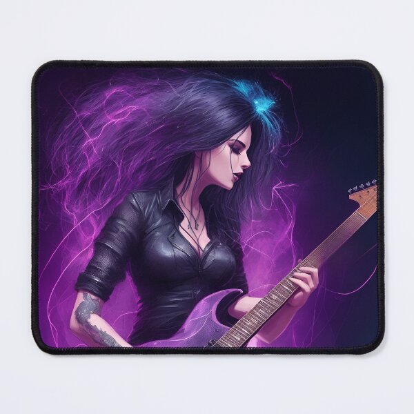 Item preview, Woman playing electric guitar designed and sold by TheMusicSpot.