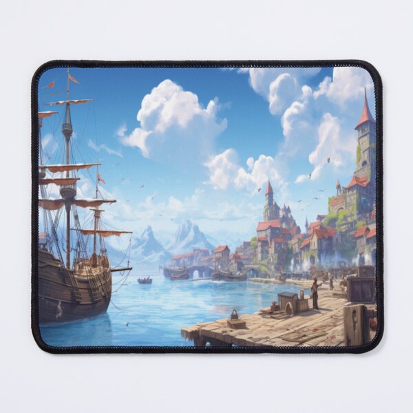 Item preview, Rustic Harbor Daydream: Boats & Blue Skies designed and sold by delohill.