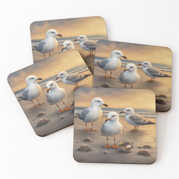 Item preview, Young Seagulls Playing at the Beach designed and sold by purplesensation.