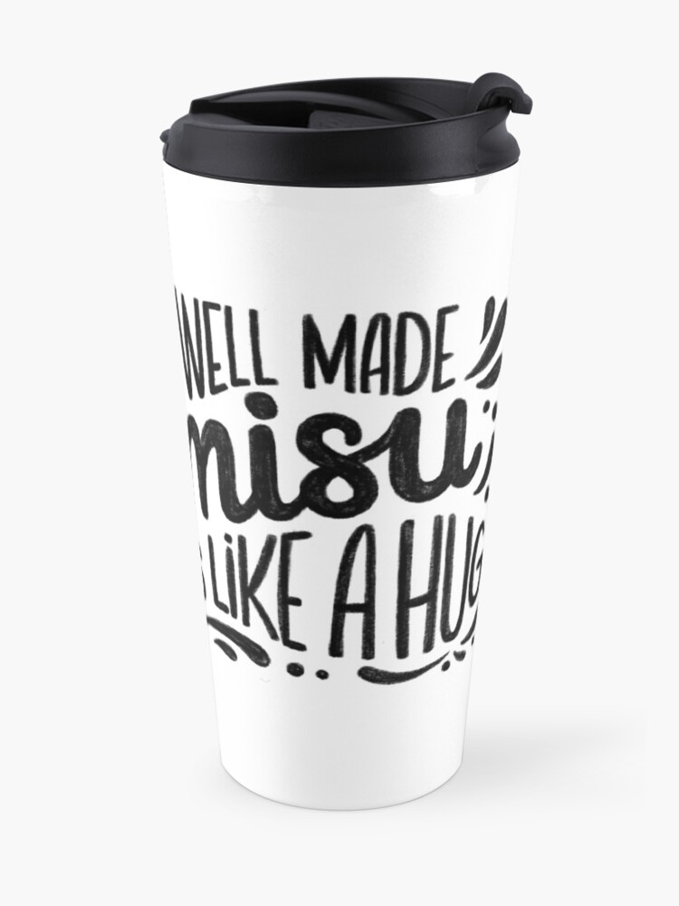 Alternate view of Tiramisu is like a hug - Hand calligraphy art Travel Mug