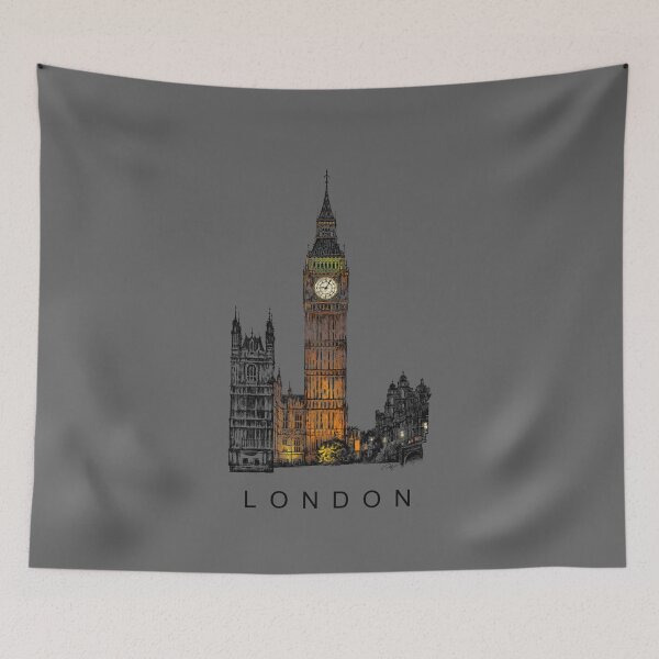 Artikelvorschau, Big Ben, Tower of London bei Nacht, England. entworfen und verkauft von PocketRoom.