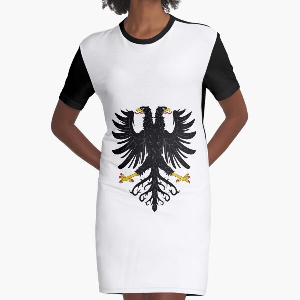 Double-headed eagle, emblem, coat of arms, symbol, sign,  eagle, carnival, holiday, carnival costume, Purim Graphic T-Shirt Dress