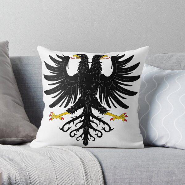 Double-headed eagle, emblem, coat of arms, symbol, sign,  eagle, carnival, holiday, carnival costume, Purim Throw Pillow