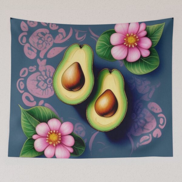 Item preview, Avacado floral design  designed and sold by Roxburylane.