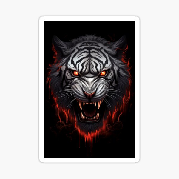 Item preview, Tiger looks angry with deep red eyes 5 designed and sold by eyestetix.