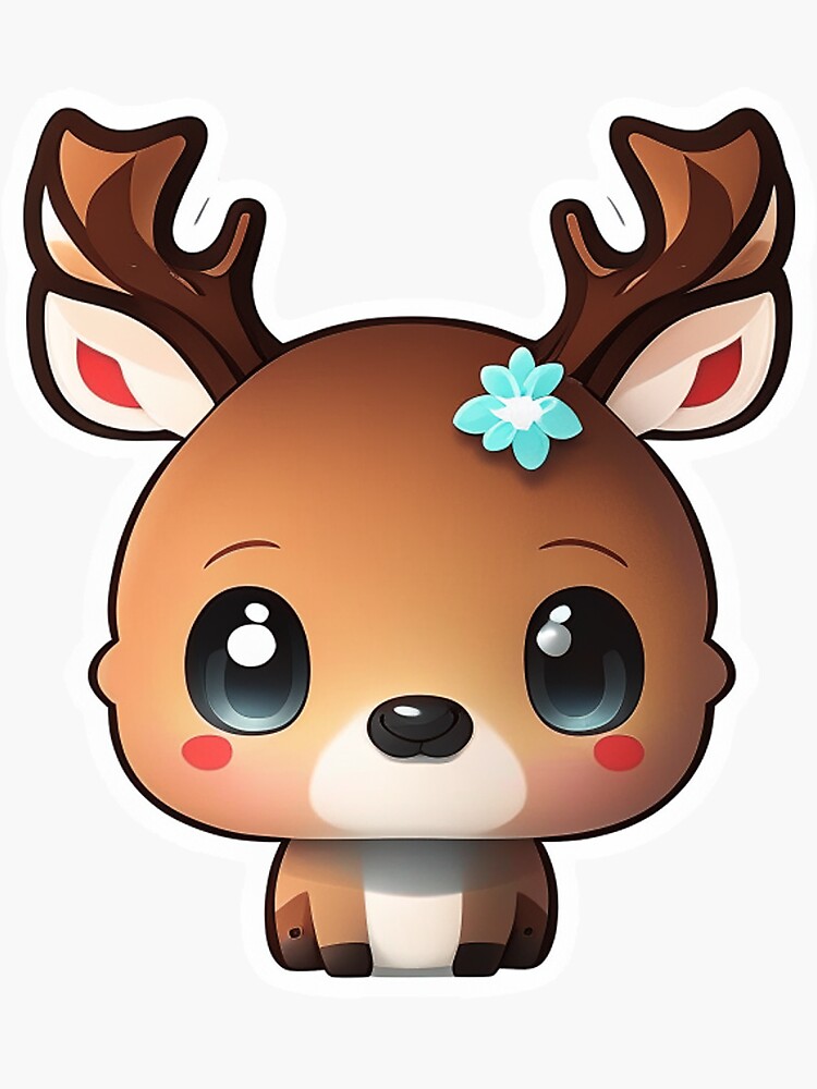 Cute Deer Sticker for Sale by Nuthapol