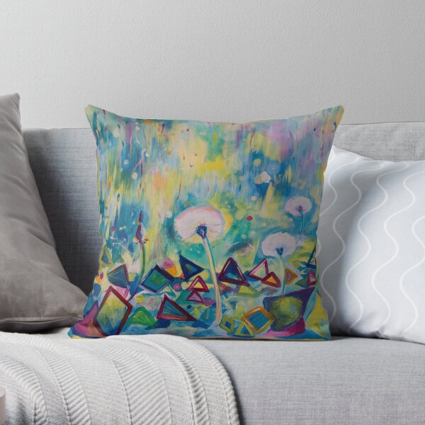 Dandelions Abstract Patterns Throw Pillow