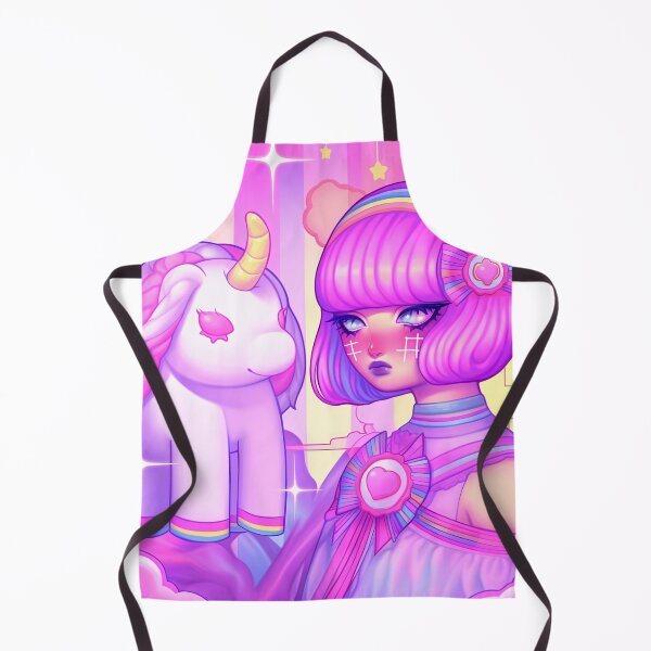 Item preview, Cute Abstract Pink Anime Girl with Unicorn designed and sold by bubblegoth.
