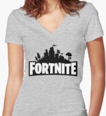 #Fortnite Women's Fitted V-Neck T-Shirt