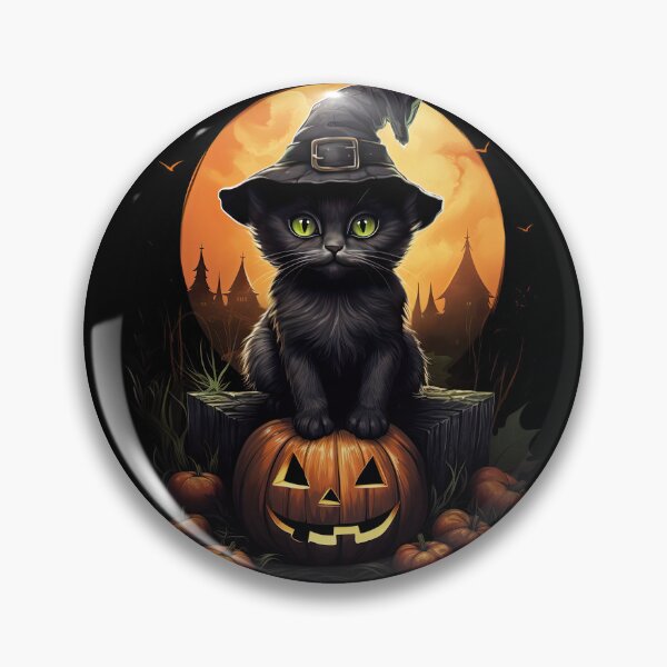 Item preview, a tiny black kitten sitting on a giant pumpkin designed and sold by eyestetix.