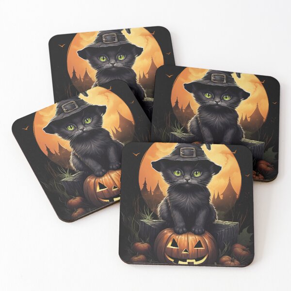 Item preview, a tiny black kitten sitting on a giant pumpkin designed and sold by eyestetix.