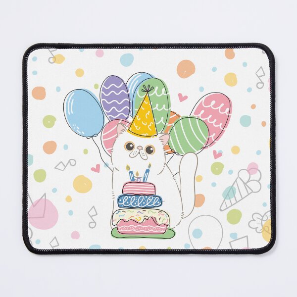 Item preview, White Exotic Shorthair Persian Cat Birthday Party designed and sold by lulululupaint.