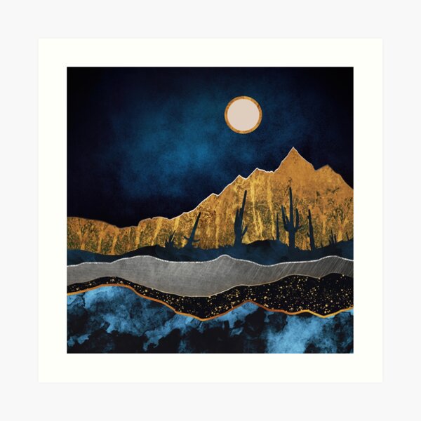 Midnight Desert Moon Art Print