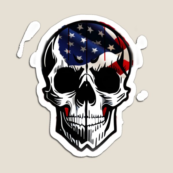 Artikelvorschau, Totenkopf mit amerikanischer Flagge entworfen und verkauft von TheUSAFantasy.