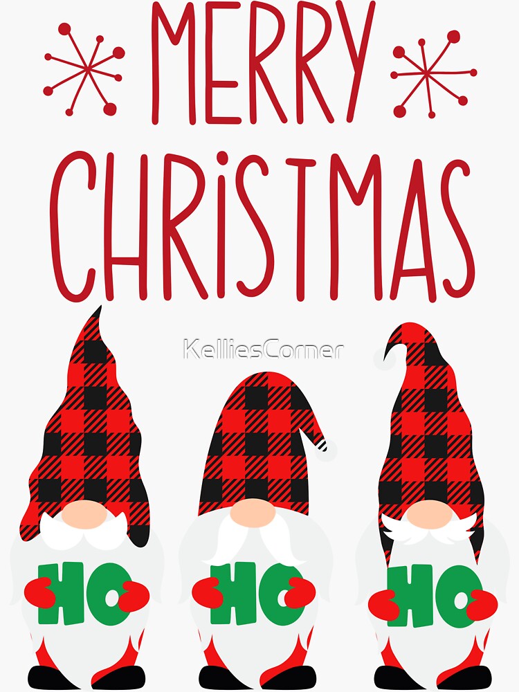 Red and Black Plaid Christmas Gnome Gift Tag Template - Digital Art Star