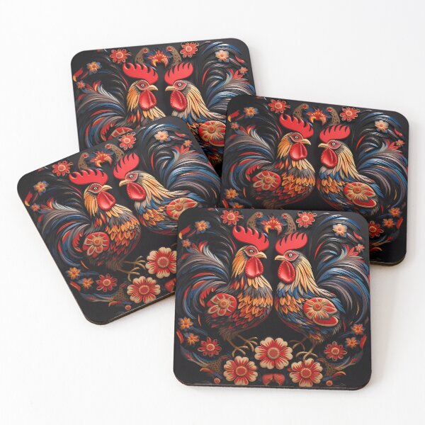 Item preview, Dala Style Roosters pop art designed and sold by Kristylynn757.