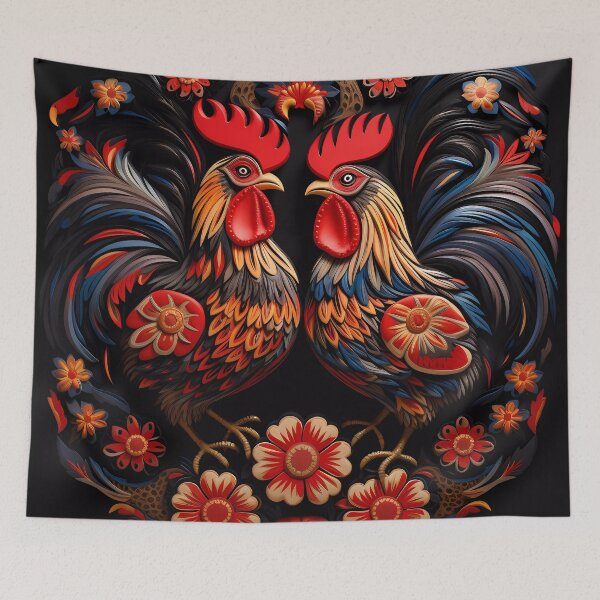 Item preview, Dala Style Roosters pop art designed and sold by Kristylynn757.