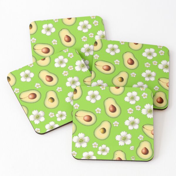 Item preview, Lime green Avacado halves and floral design  designed and sold by Roxburylane.