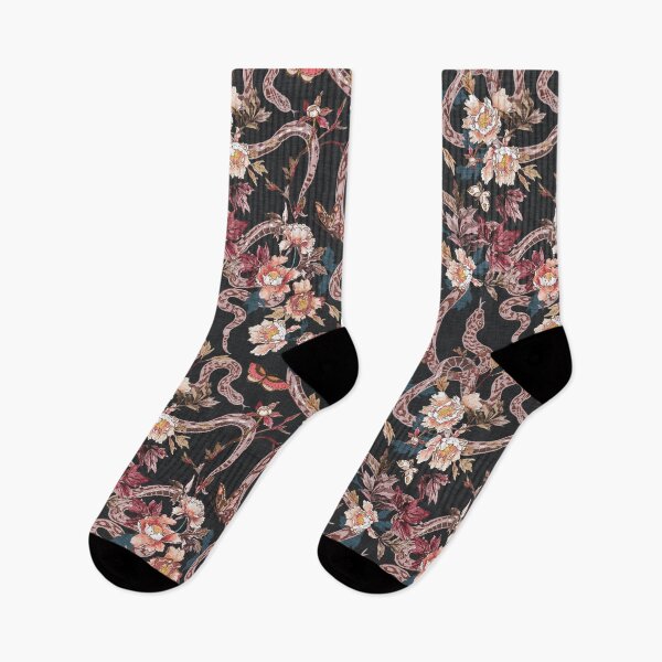 Item preview, Snake and Peony (black) designed and sold by Esther  Fallon Lau.