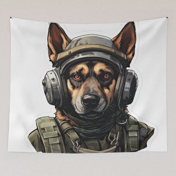Item preview, Dog in military uniform designed and sold by abmkf.