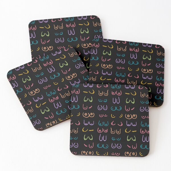 Item preview, BOOBS PATTERN PASTEL BLACK designed and sold by aydapadi.