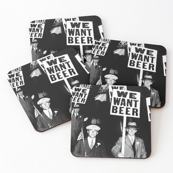 Item preview, We Want Beer, Black and White Vintage Prohibition Art designed and sold by modernretro.