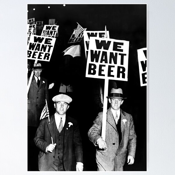 Prohibition, Black and White, Vintage Bar Decor Poster for Sale by  modernretro