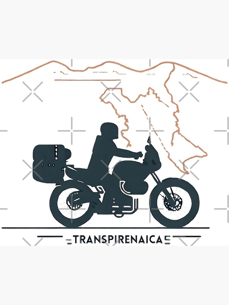 Imán con la obra «Ruta Transpirenaica en Moto» de MinimalistHaven